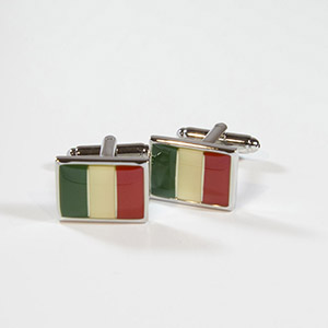 Gemelli Cufflinks Bandiera Italia 100% Ottone